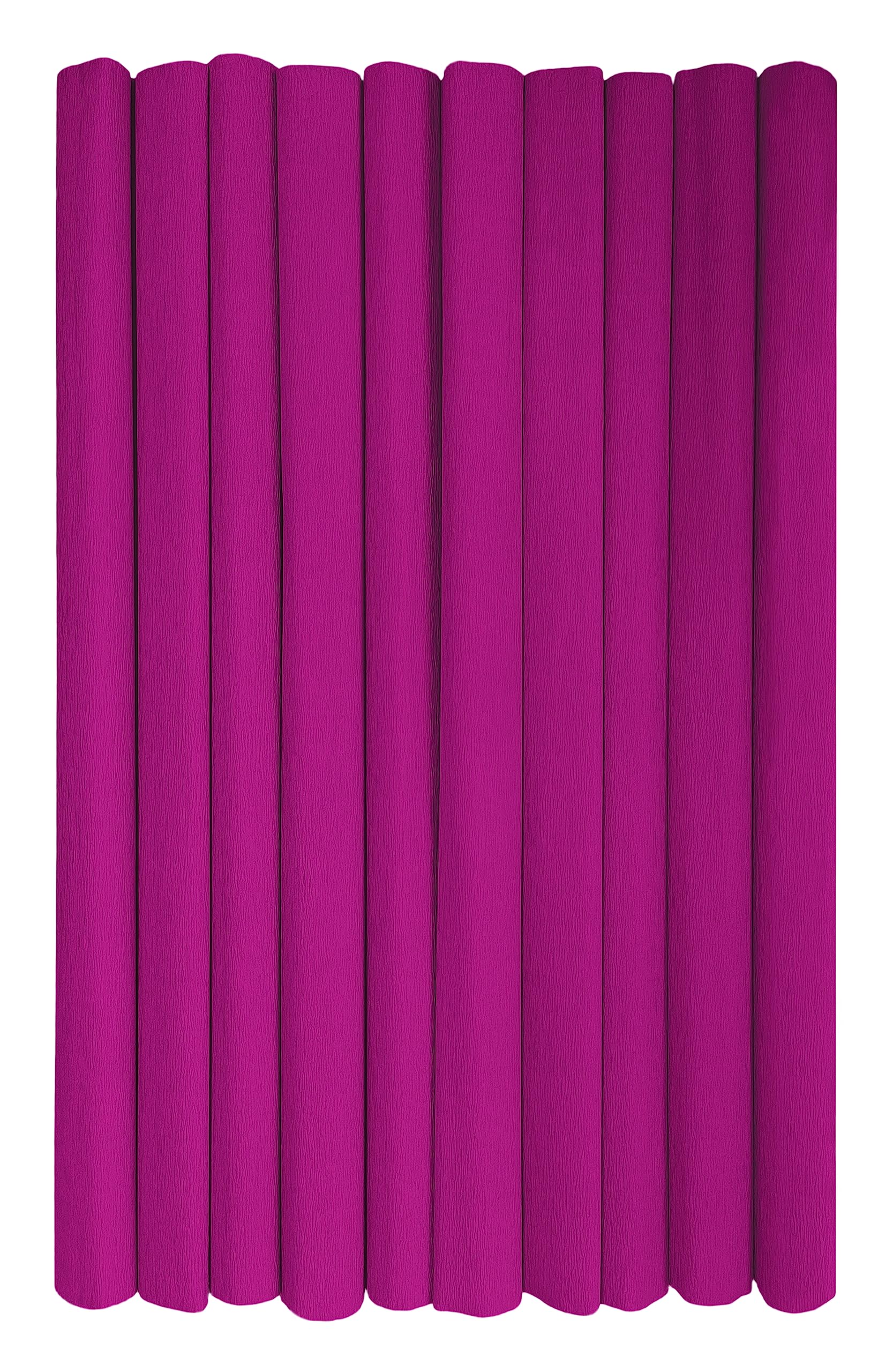 Interdruk - Crepe Paper Rolls for Kids, DIY and Decorations - Pack of 10 Reels (50cm x 200cm, 28g/m2) - 12 Pink