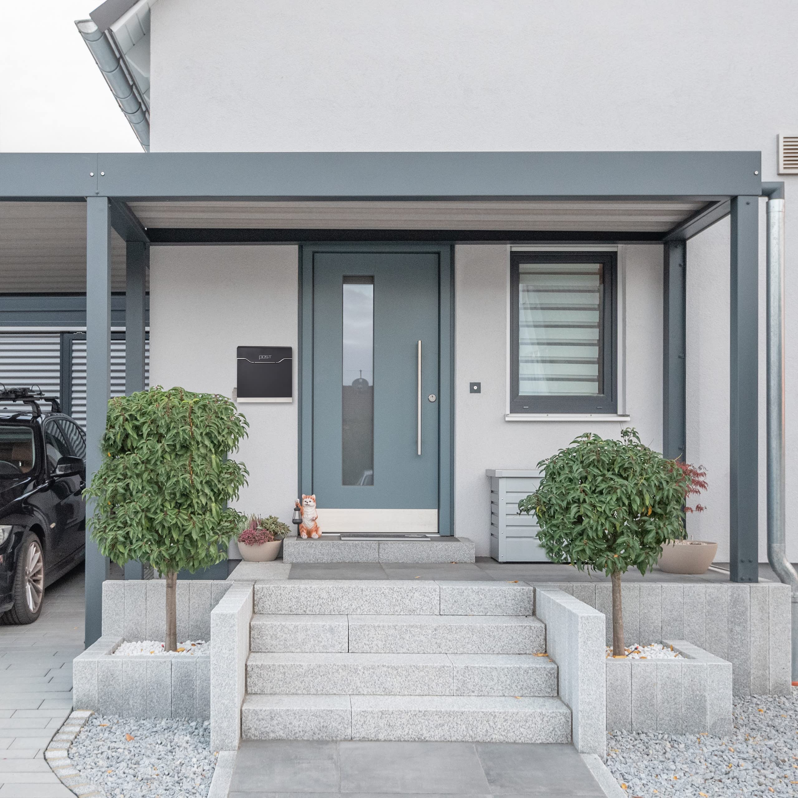 Cassetta Della Posta Relaxdays Con Portagiornali - Acciaio Inox, 37x37x11 Cm - Foto 6