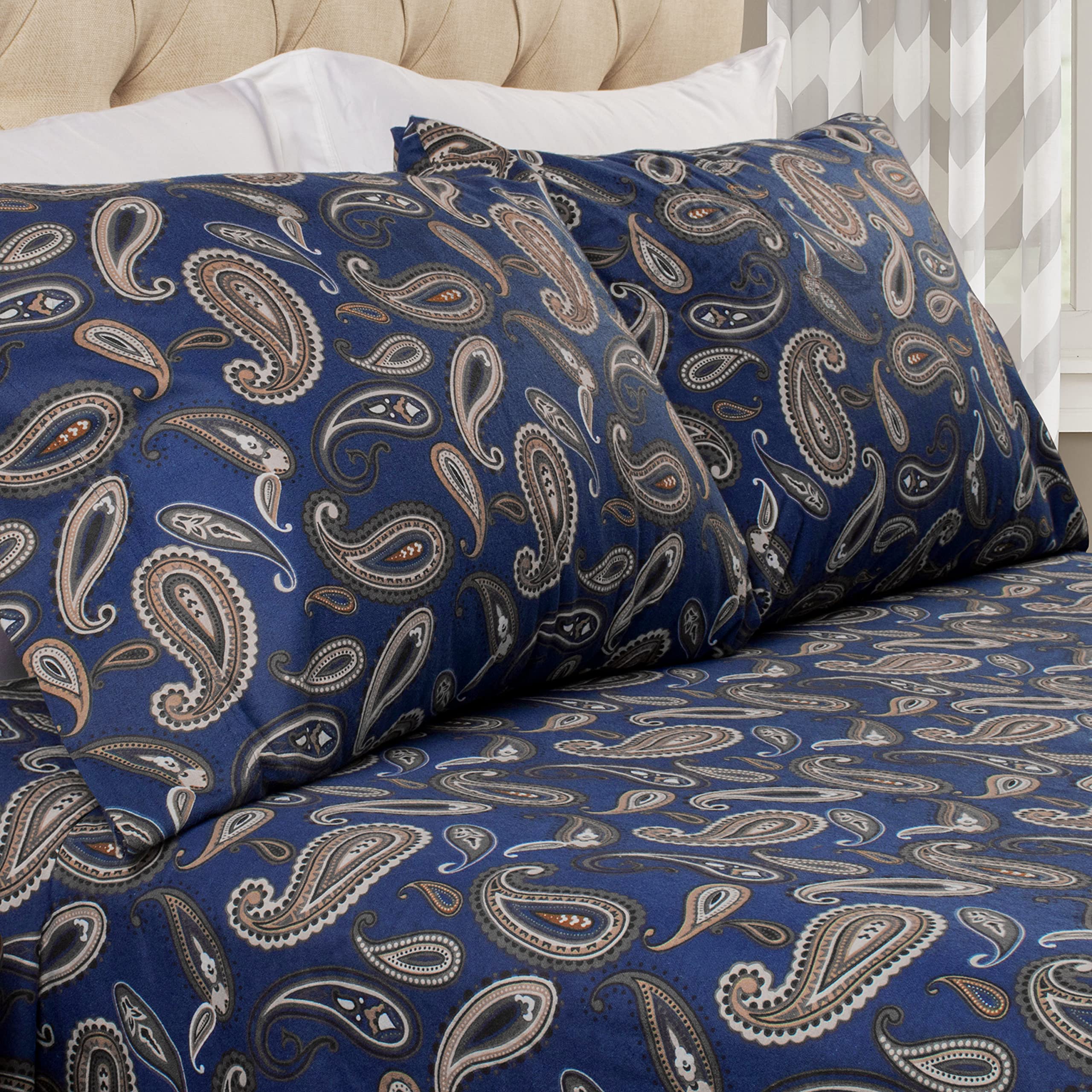 Coppia Federe In Flanella 100% Cotone Anti-pilling Tinta Unita 52x82cm Blu 98383677