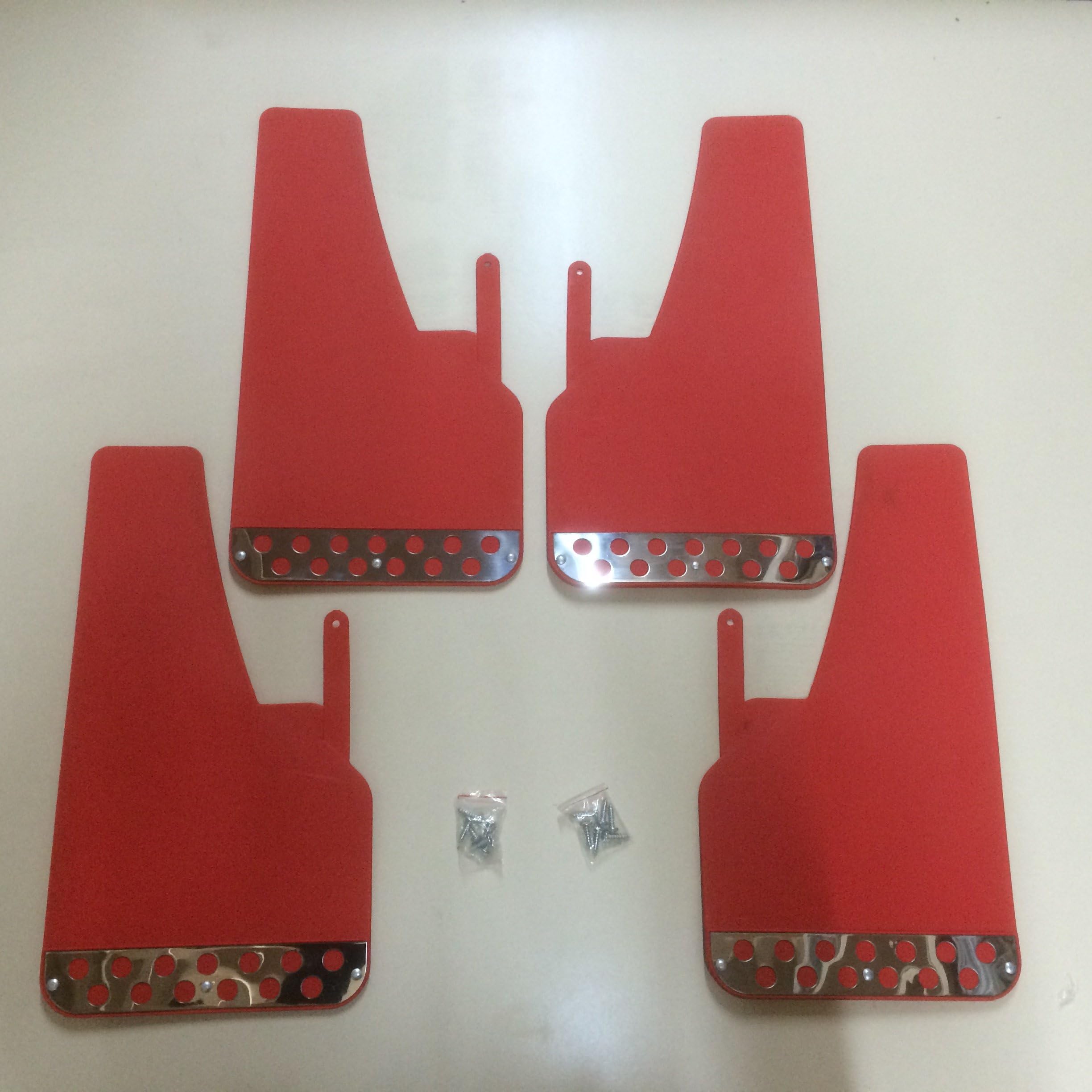 RALLY MUDFLAPS RED X 4 - UNIVERSAL FIT MUDFLAPS