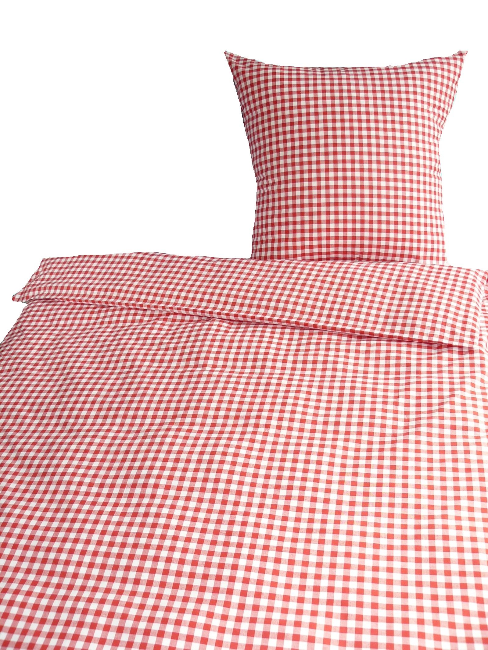 Biancheria da letto in stile rustico a quadri rossi 155 x 220 cm