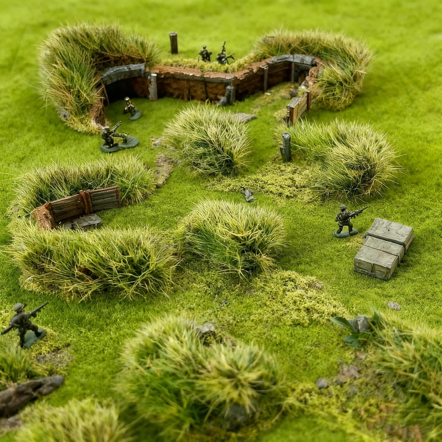 Static Grass Mat, Pre-Glued Realistic Model Turf Sheets for Train Scenery, Railway Landscape, Architectural Models, Diorama Terrain, Wargaming & DIY Garden Displays (Spring Green)