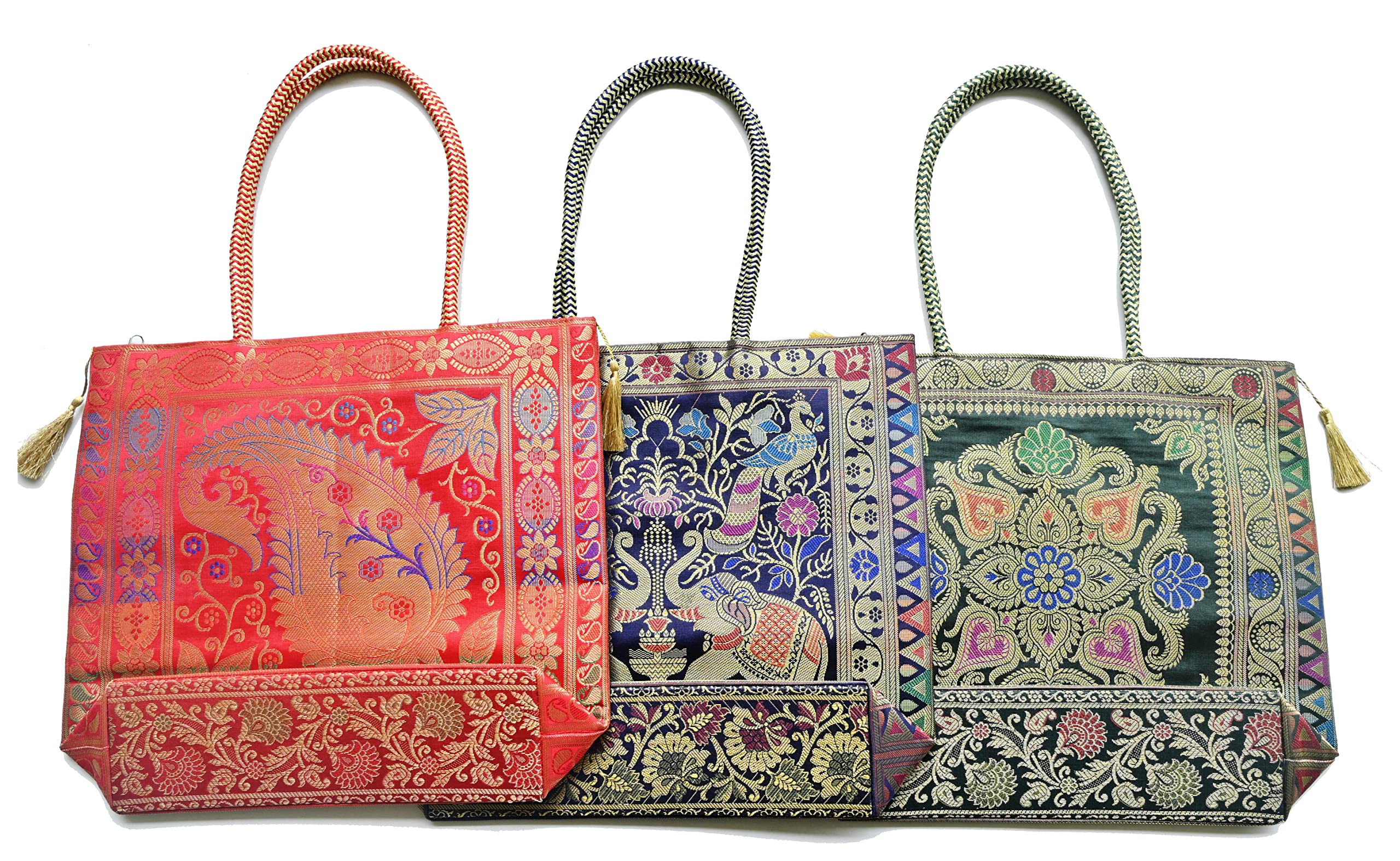 See full amazon price history chart for Nirvana Handicraft Silk Hand Bag/Shoulder/Tote Bag For Ladies/Girls (Pack of 3) (Medium, Multidesign, RED-PURPLE-OLIVE-GREEN) Nirvana Handicraft Silk Hand Bag/Shoulder/Tote Bag For Ladies/Girls (Pack of 3) (Medium, Multidesign, RED-PURPLE-OLIVE-GREEN) (B0B3JJKPDM) Amazon Price History, Amazon Price Tracker