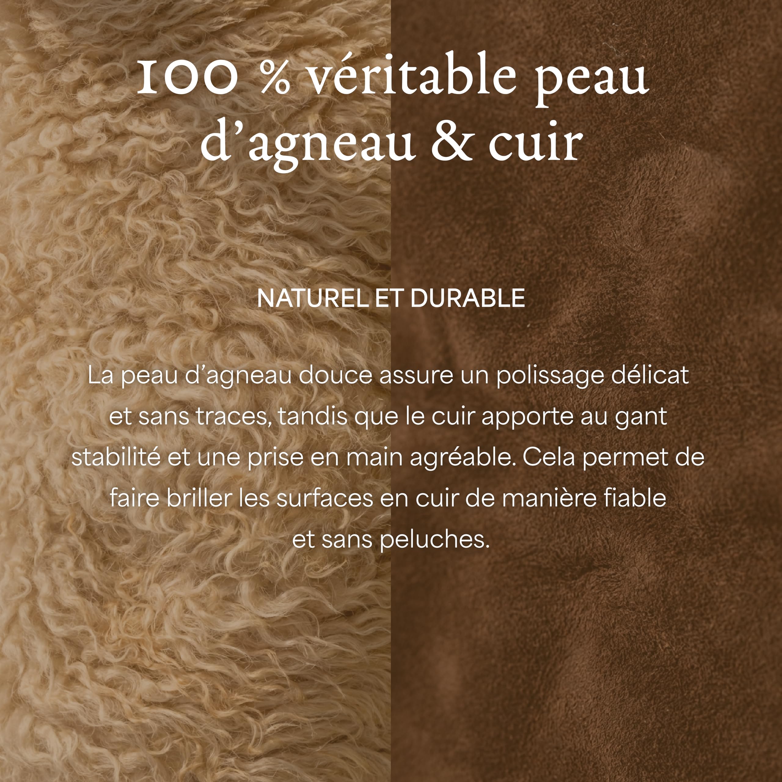 Langer & Messmer Gant de polissage en peau d'agneau fine | Avec garniture en cuir, pour polir efficacement vos chaussures – qualité cordonnier