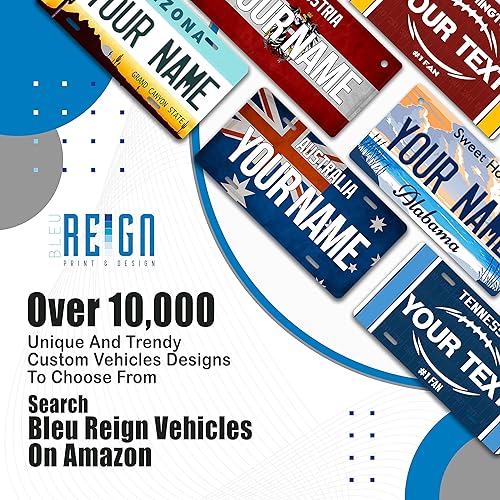 Miniatura 4 de Bleu Reign Mini placa de matrícula mezclada con bandera de Estados Unidos y Venezuela, nombre personalizado, 3 x 6 pulgadas, etiqueta para bicicleta