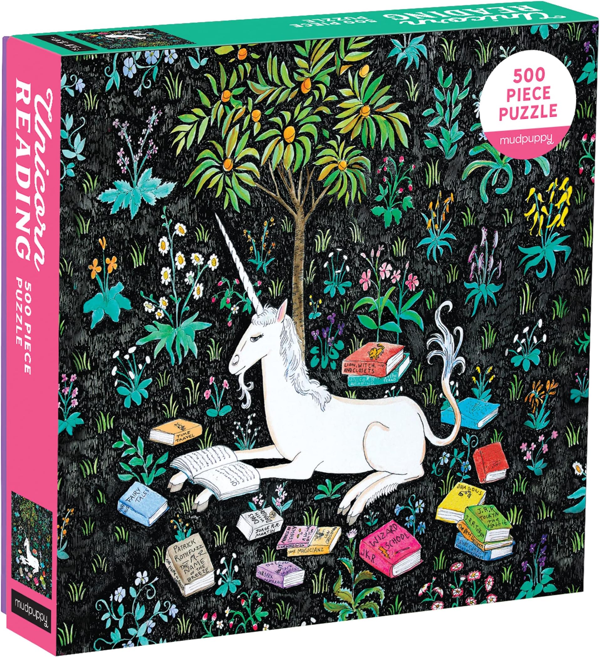 Mudpuppy 500 Piece Unicorn Jigsaw Puzzle for Families, Reading Unicorn Puzzle for Girls and Families with Fun Theme