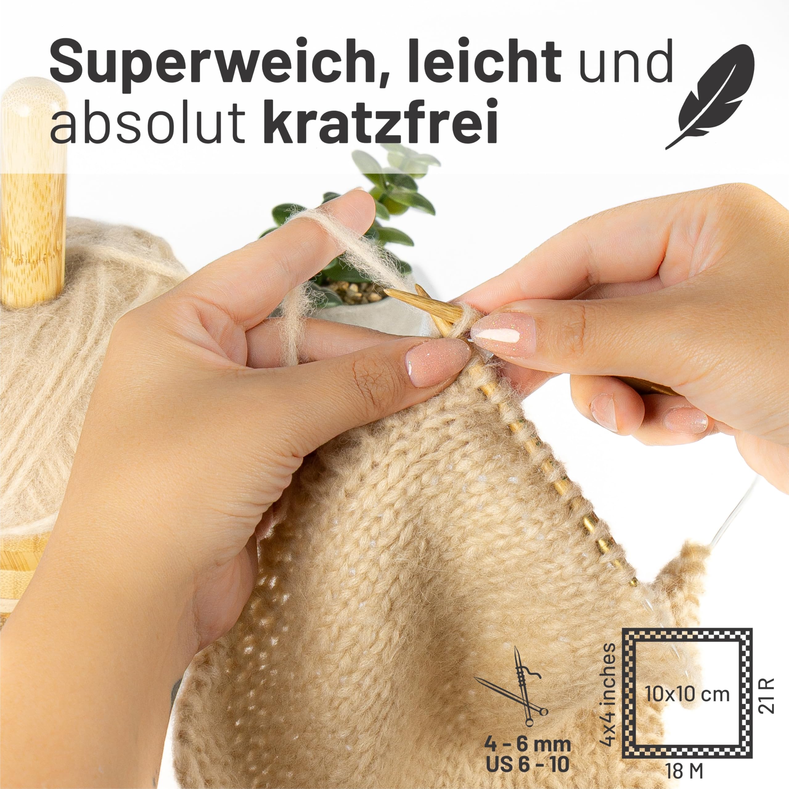 HANSA-FARM | Alpawool Baby Alpaca Light 100 DK nel set da 6 - lana leggera e antigraffio per maglia e uncinetto - Mix colorato