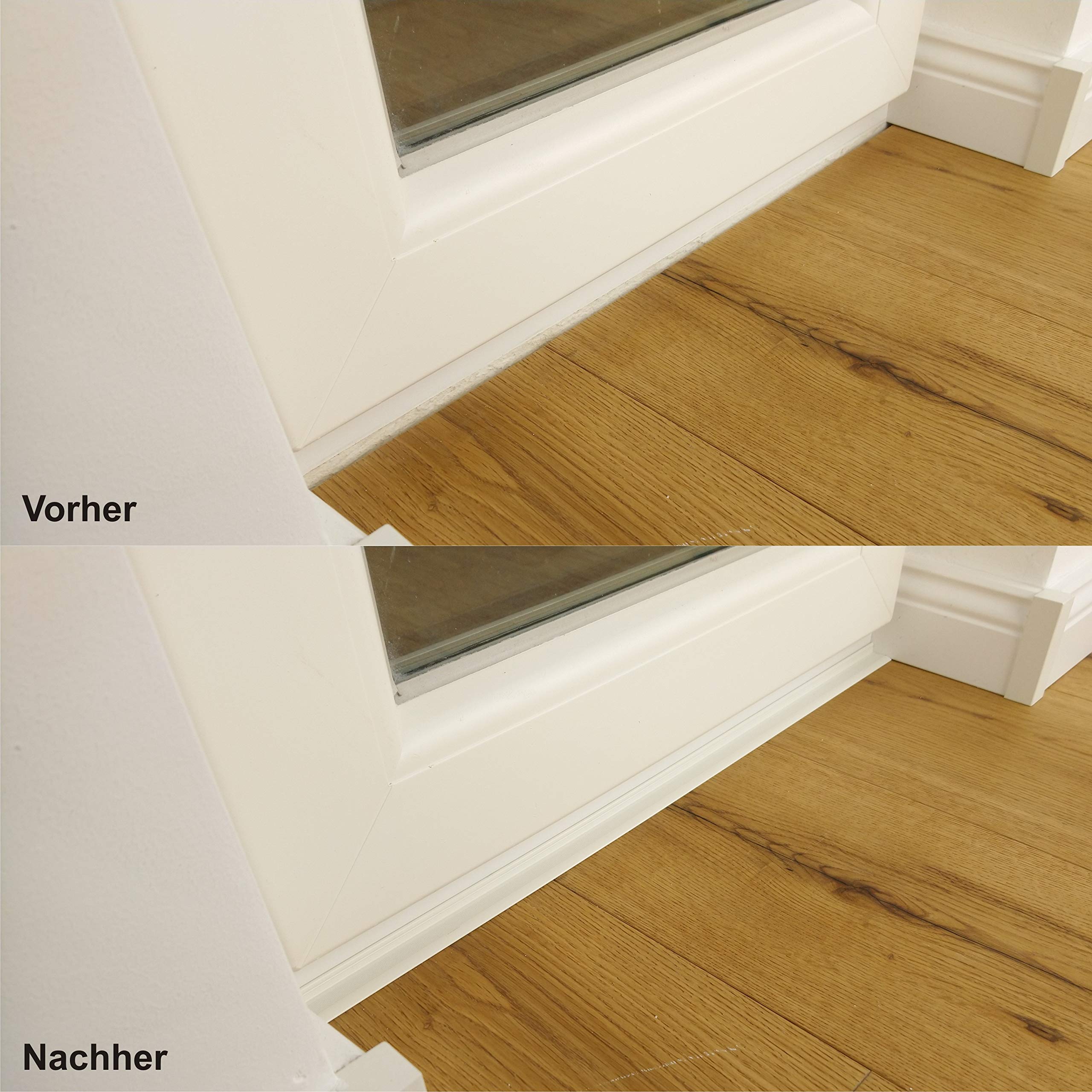 ufitec Sockelprofil Selbstklebend für saubere Wand- und Türabschlüsse Ideal für Renovierungen, Sichtbreite: 18,6 mm, Selbstklebend, Sie kaufen 1 Profil mit (290 cm, Silber)