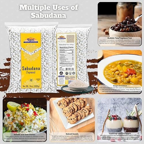 Miniatura 3 de Rani Sabudana (Tapioca / Sago) Perlas de 14 onzas (14.11 oz) ~ Naturales Veganas Sin colores Sin OMG Origen indio