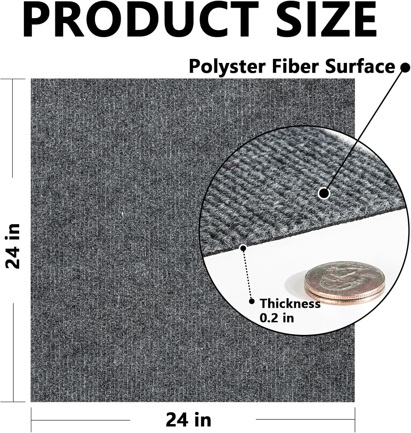 cucos carpet tiles 24" x 24" peel and stick, self adhesive square carpet with soft pad, non-slip carpet floor tiles easy diy for bedroom,living room 10 pcs 10 pack dark gray