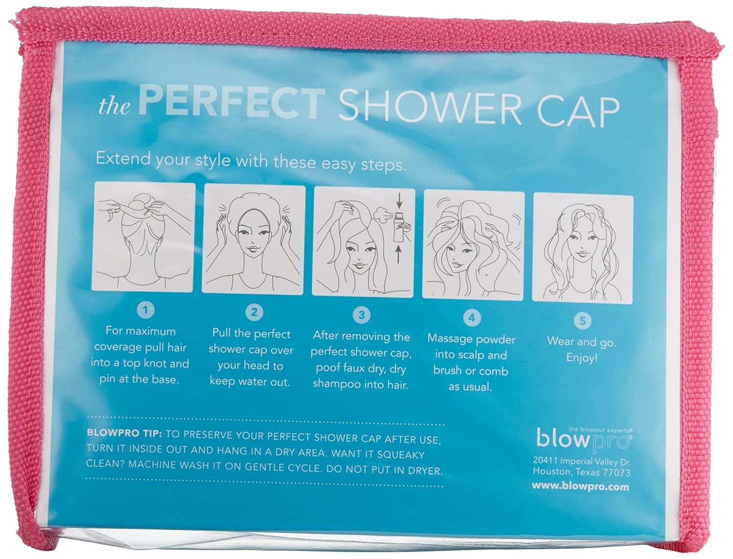 blowpro Waterproof Shower Cap - Anti Humidity, Mold Resistant & Breathable Reusable Hair Wrap - Terry Cotton Lined Bath Hat Turban - Adjustable Band - One Size- Color And Pattern May Vary : Beauty & Personal Care