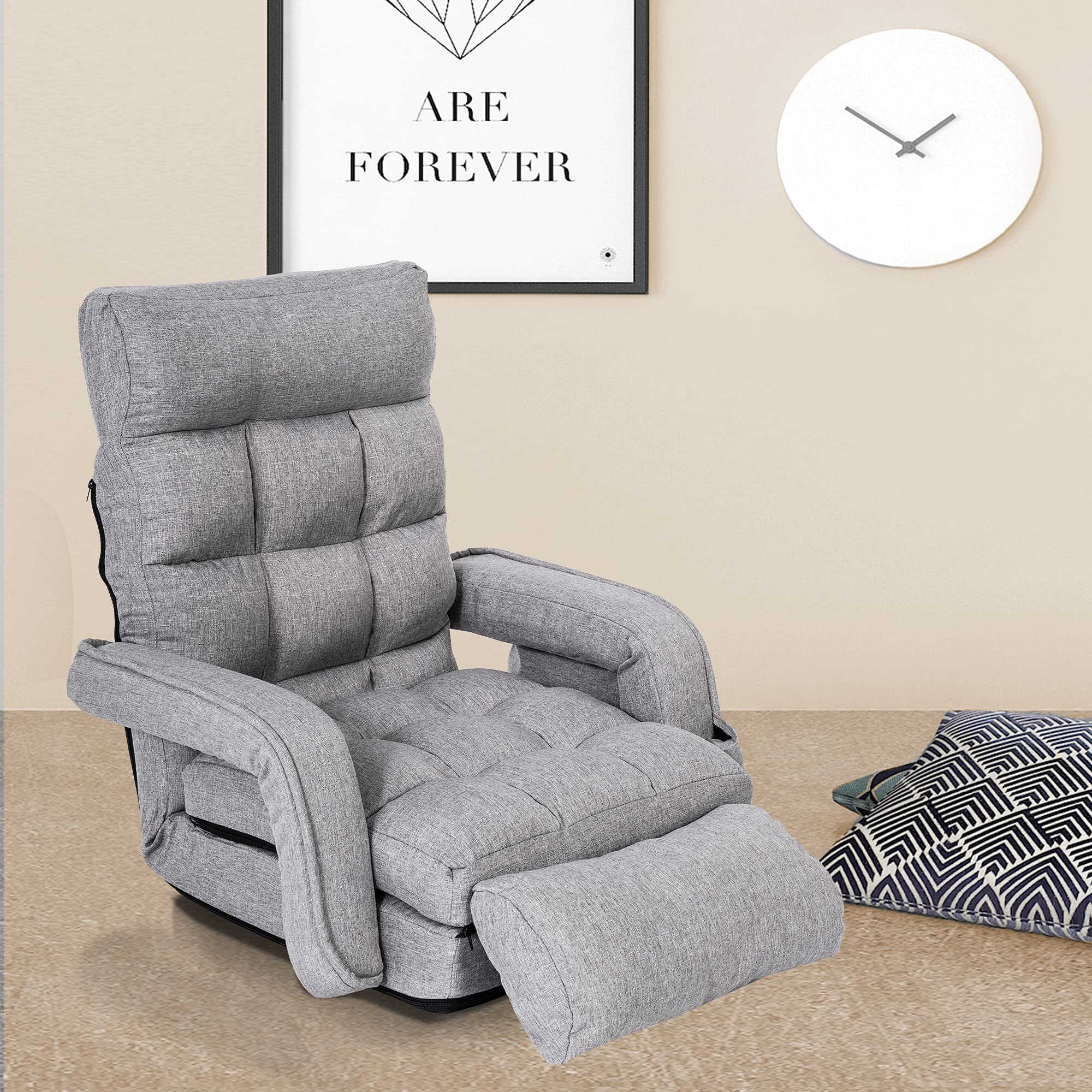 WAYTRIM Indoor Chaise Lounge Sofa, Folding Lazy Sofa Floor Chair 6