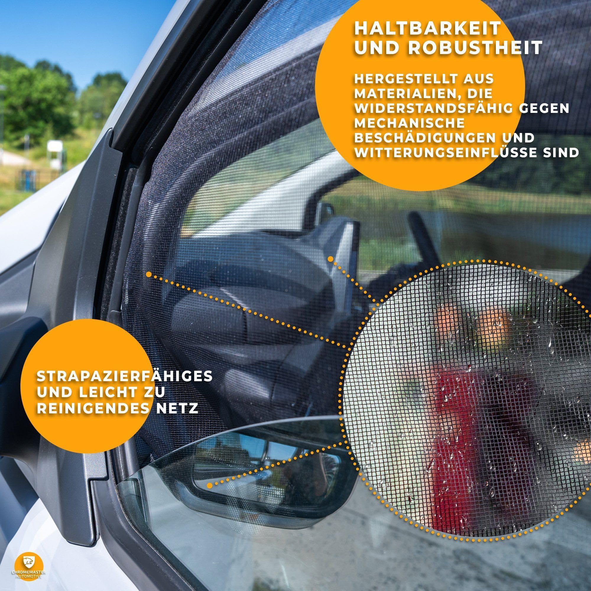 CHROMEMASTER | Magnetisches Fliegengitter für Camper, Campervan, Wohnmobil | Kompatibel mit FIAT Ducato 2006+ | Moskitonetz, Schutzgitter Gegen Insekten, Ungeziefer, Mücken und Spinnen