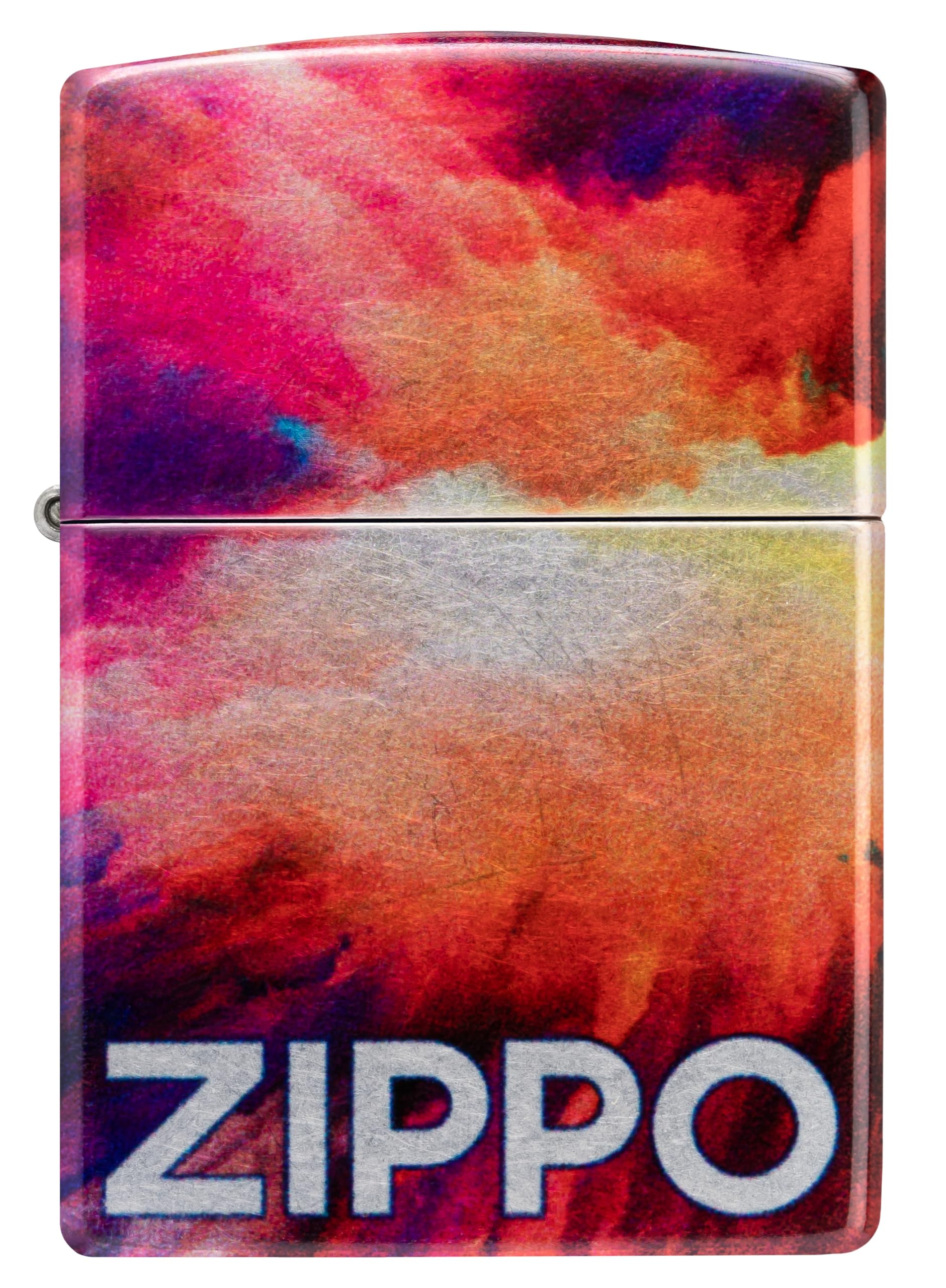 Zippo Sturmfeuerzeug - Tie Dye Multicolor - 540 Fusion Druck, Tumbled Chrome - Nachfüllbar - Wiederverwendbar - Windfestes Design - Geschenkbox - Made in USA