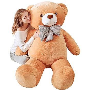 IKASA Large Teddy Bear Soft Toy Giant Cuddly Toy - Large Teddy Bear Large Plush Toys Plush Teddy Bears Jumbo Stuffed Toys Cuddly Bear Plush Bear - Gift for Children Girlfriend (180 cm, Brown)