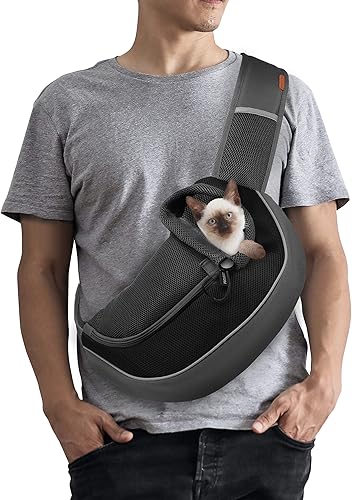 FDJASGY Mochila transportadora para mascotas para perros pequeños, gatos, malla transpirable, mochila para cachorros de viaje manos libres con bolsa