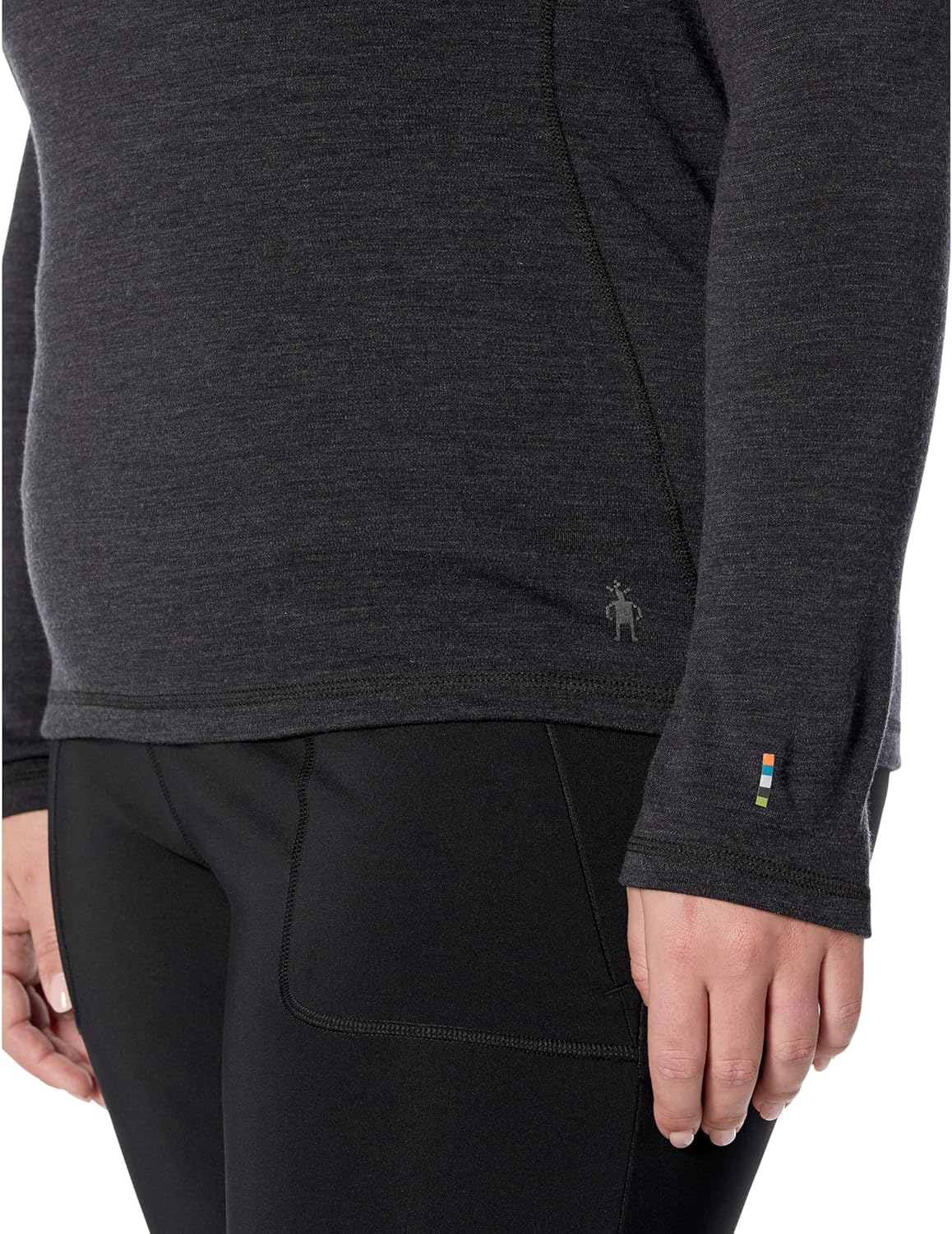 Smartwool Women's Plus Size Classic Thermal Merino Wool Base Layer Crew (Slim Fit), Charcoal Heather, 3X