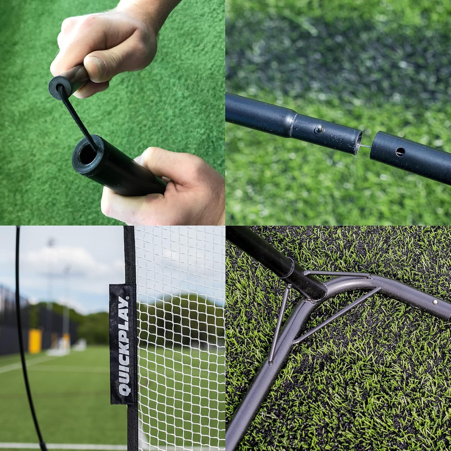 QUICKPLAY MEGA NET Portable Backstop Netting | Fast Set-Up Free-Standing Sports Net Barrier | Available in 12x9’ & 32x9’