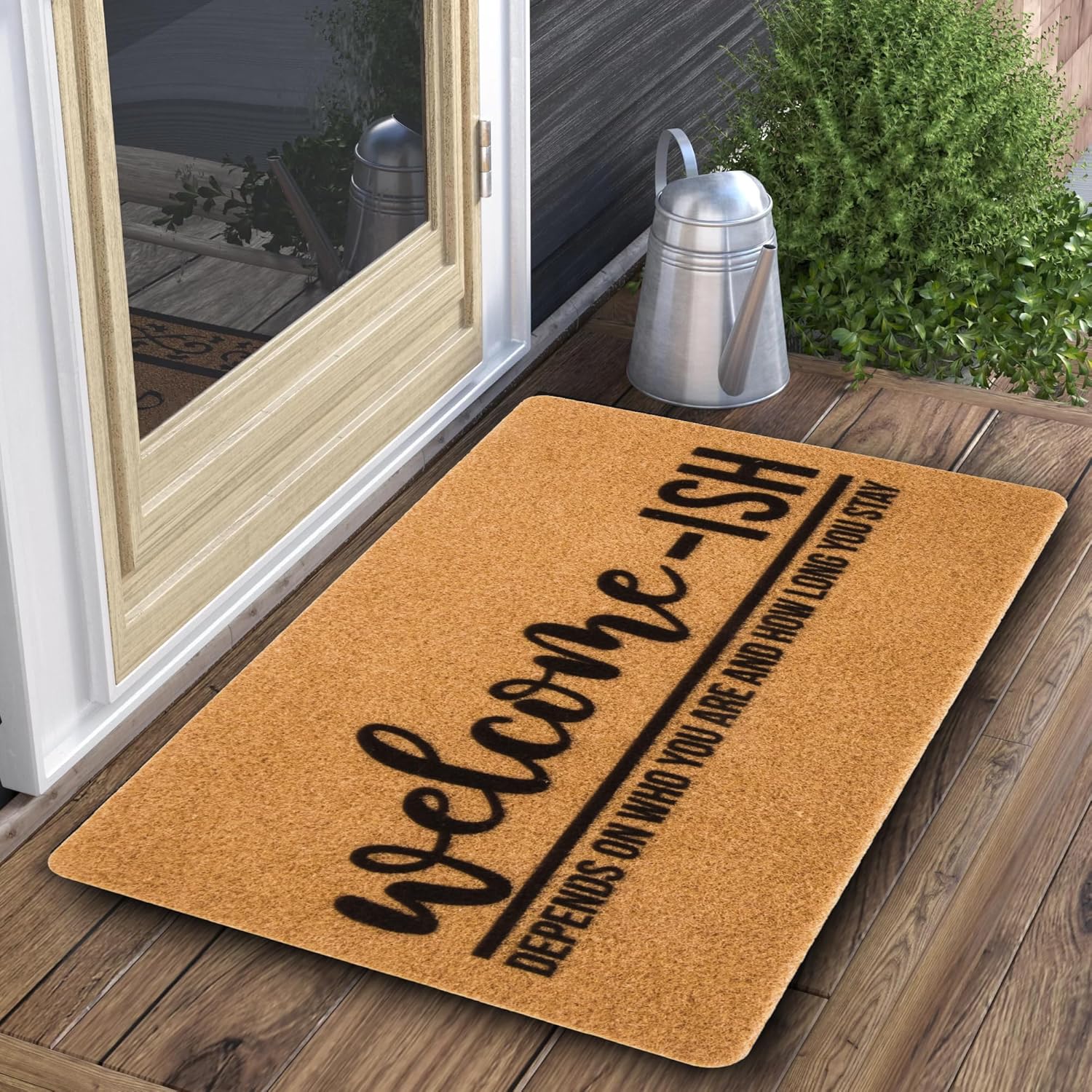 Welcome-ish Coir Outdoor Rectangular Doormat 17" x 29"