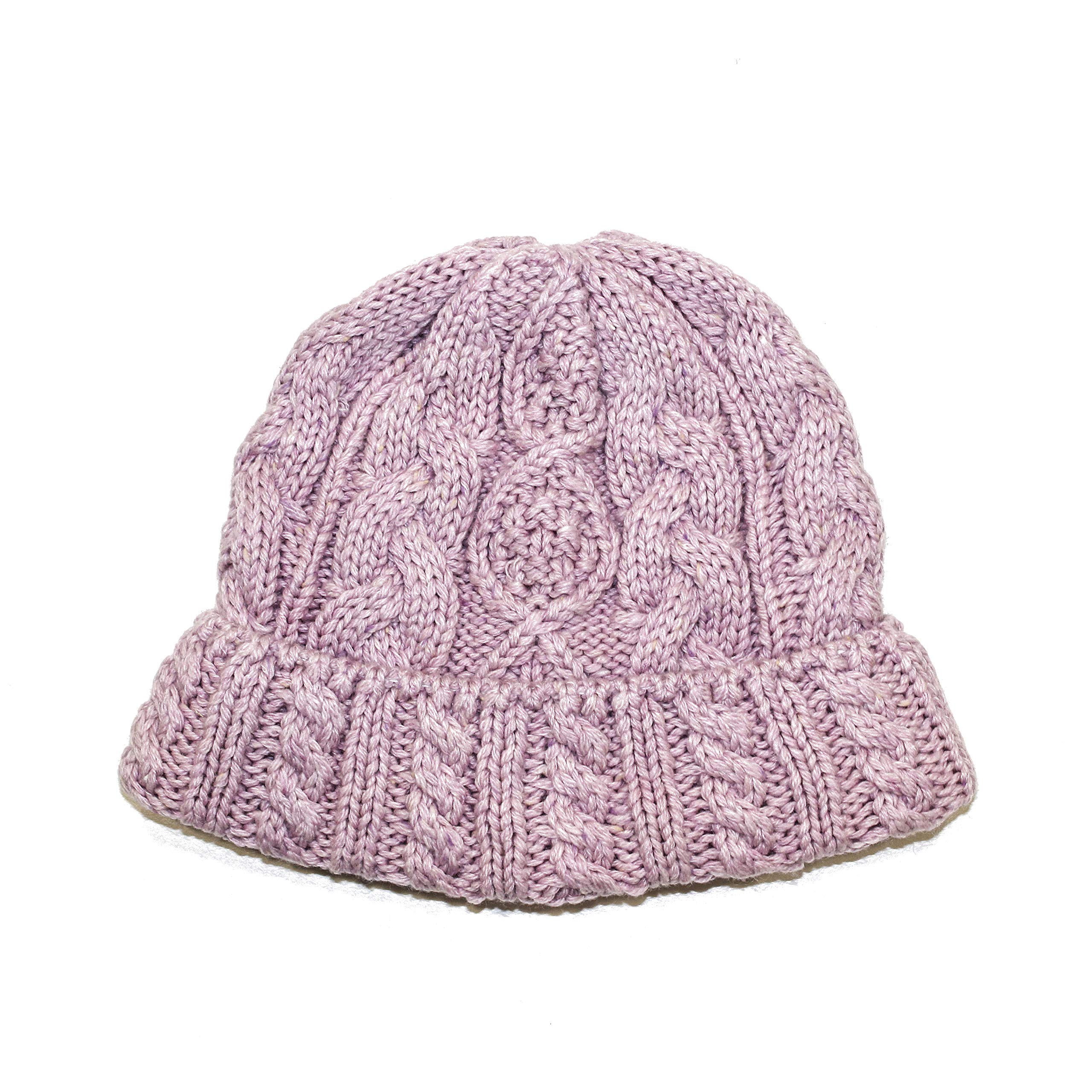 Aran Traditions Donegal Cable Beanie Hat (Rose)