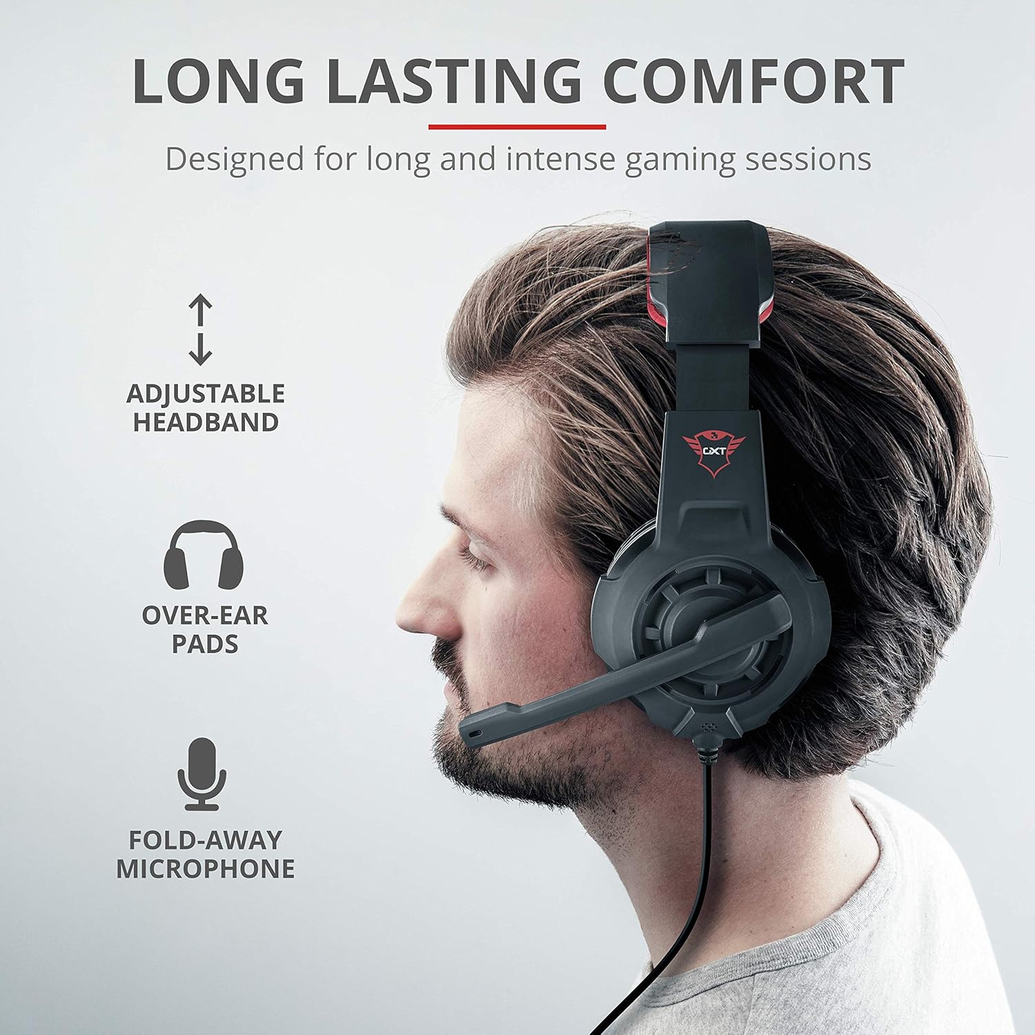 Trust Gaming GXT 310 Wired Stereo Headset - Over-the-head - Circumaural - Black - 36 Ohm - 20 Hz