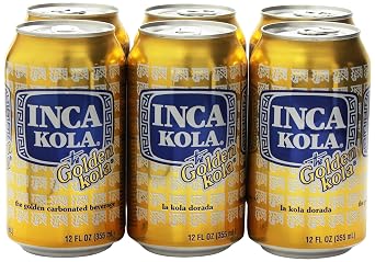Inca Kola Golden Carbonated Beverage Soda - la kola dorada - 12 oz cans - 6pk
