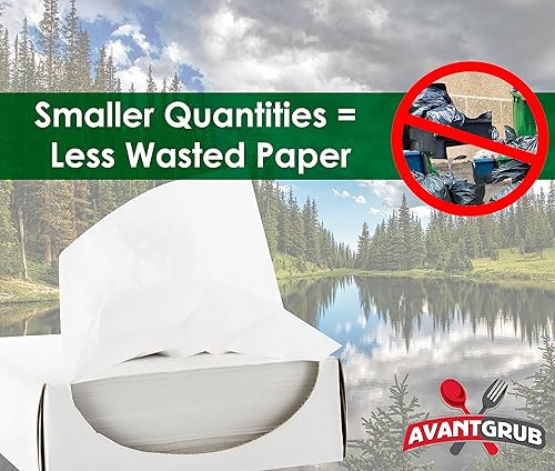 Miniatura 5 de Avant Grub - Papel de hamburguesa de grado restaurante, paquete de 1000 unidades. Cuadrados antiadherentes, encerados de grado alimenticio de 5.5 x