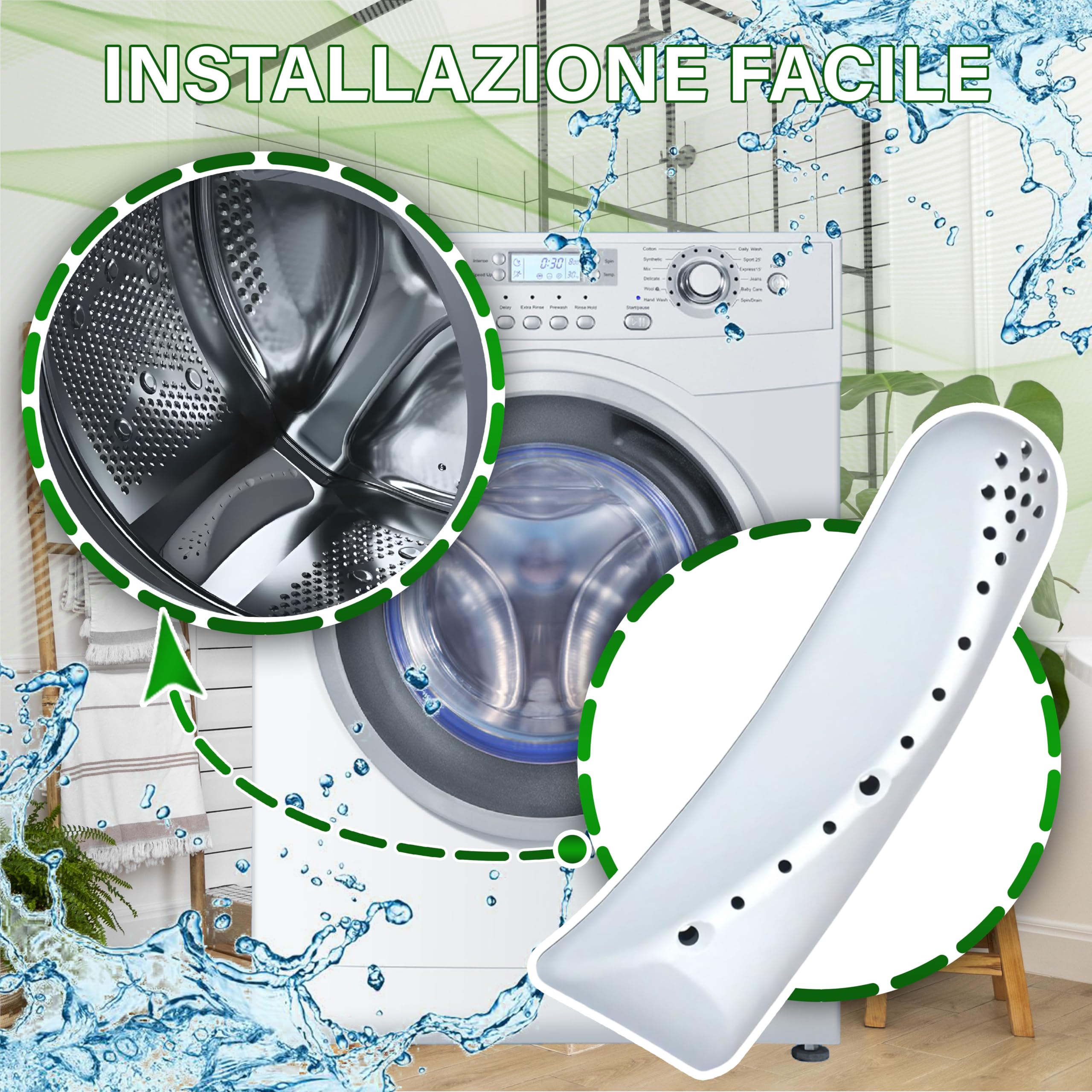 3 Pezzi Trascinatore Per Tamburo Lavatrice Con Codice Originale - Foto 7