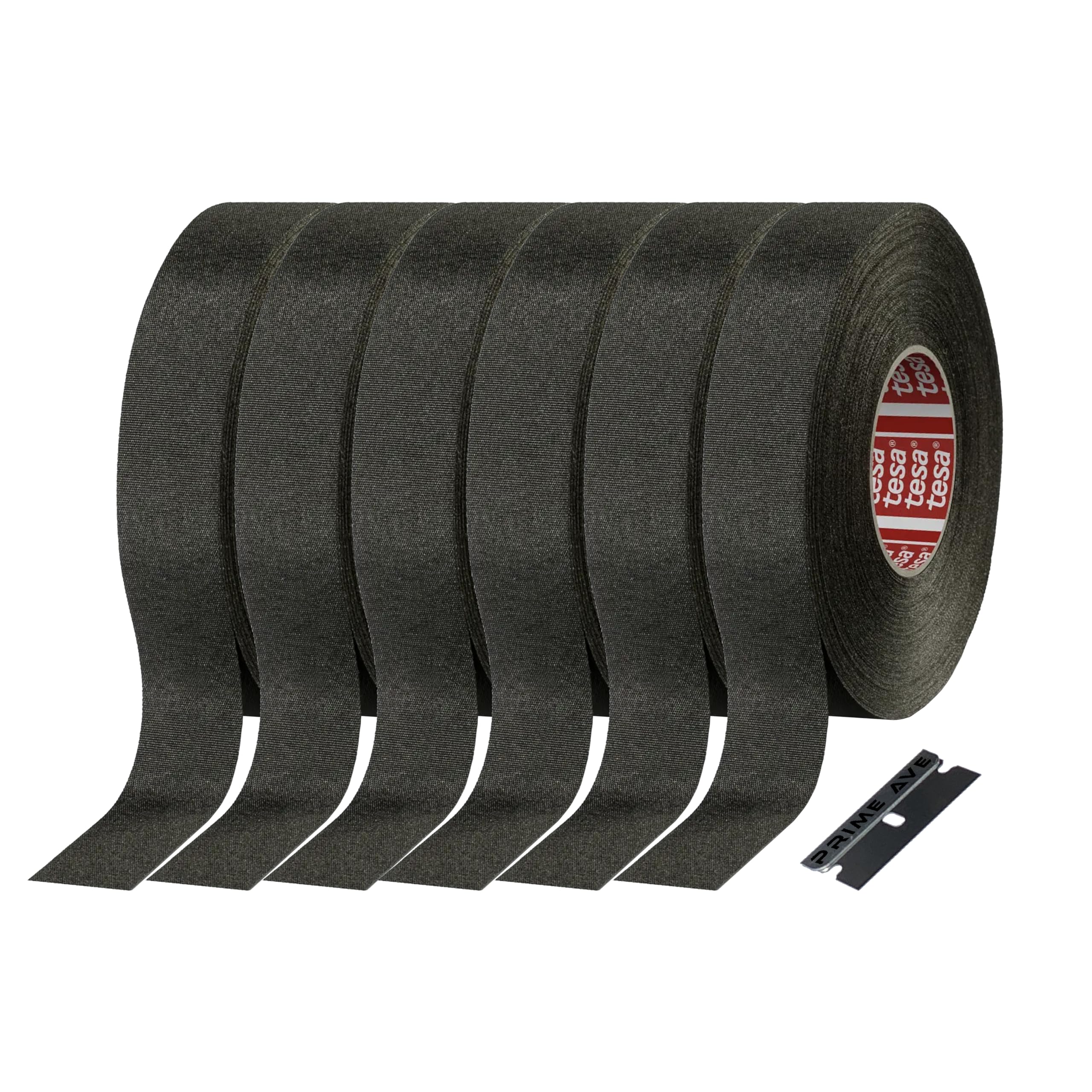 Prime Ave (1) Razor Blade + (6) Genuine Tesa Tapes 51036 -Tesa's Most Advanced High Heat Harness Tape Compatible with Mercedes, BMW, Audi, VW & Porsche