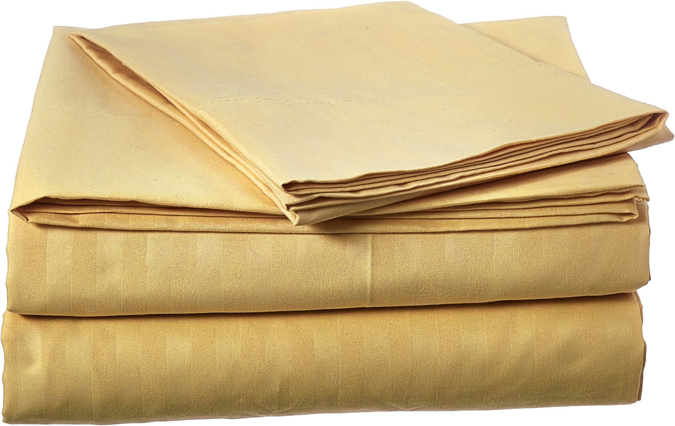 Comfort Linen 300 Thread Count Cotton Dobby Stripe Sheet Set- Assorted Colors/sizes, Twin - Gold