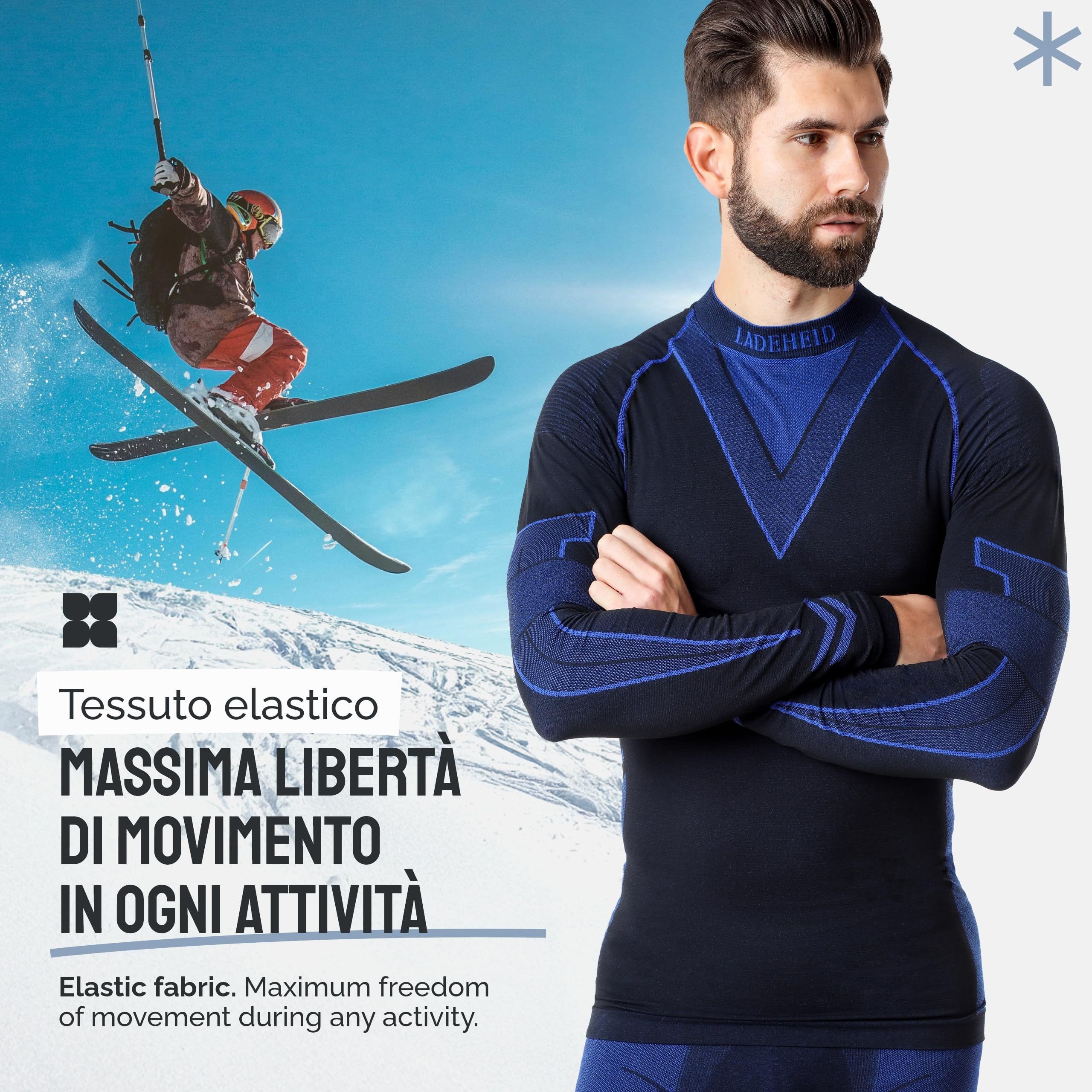 Ladeheid Completo Maglia e Calzamaglia Termiche Uomo LAGI003