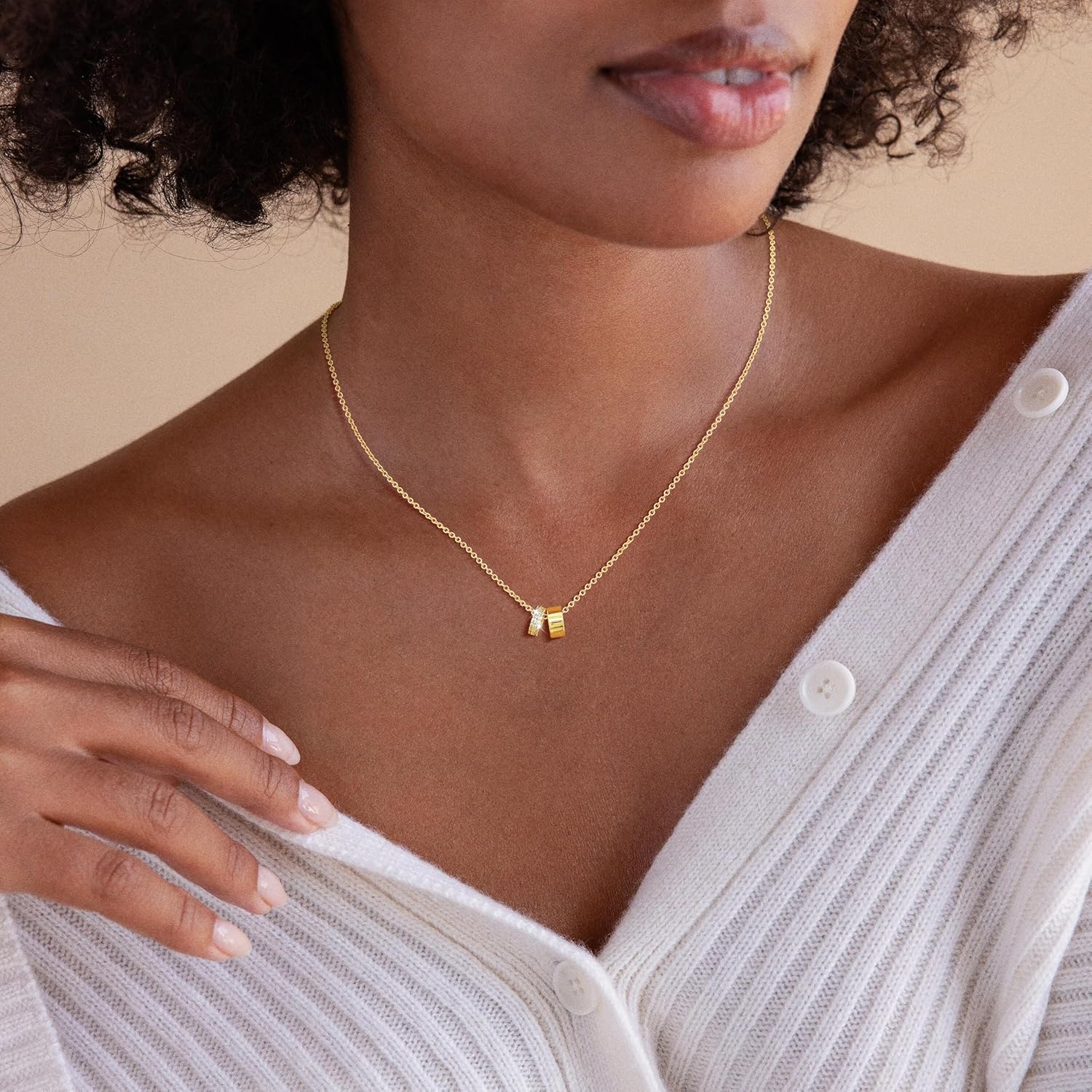 Gold/Silver Necklaces for Women, Dainty 14K Real Gold/Sterling Silver Plated Y-Shaped Necklace CZ Drop Chain Pendant Necklace Trendy Jewelry Gifts for Women - Image 4