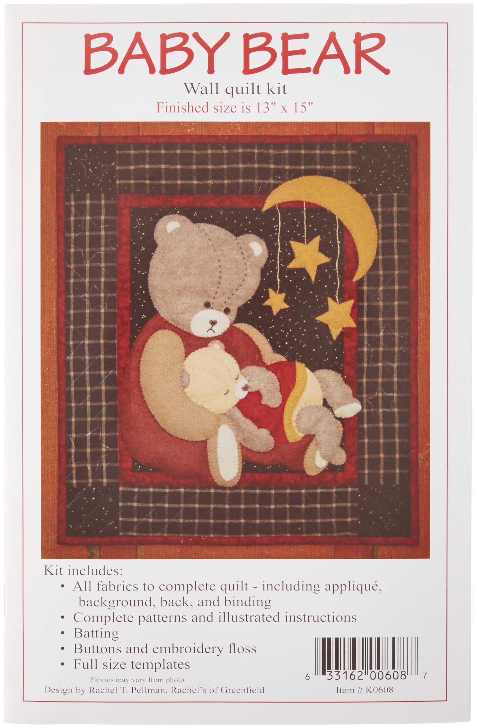 Rachel's Of Greenfield Baby Bear Wall Quilt Kit-13