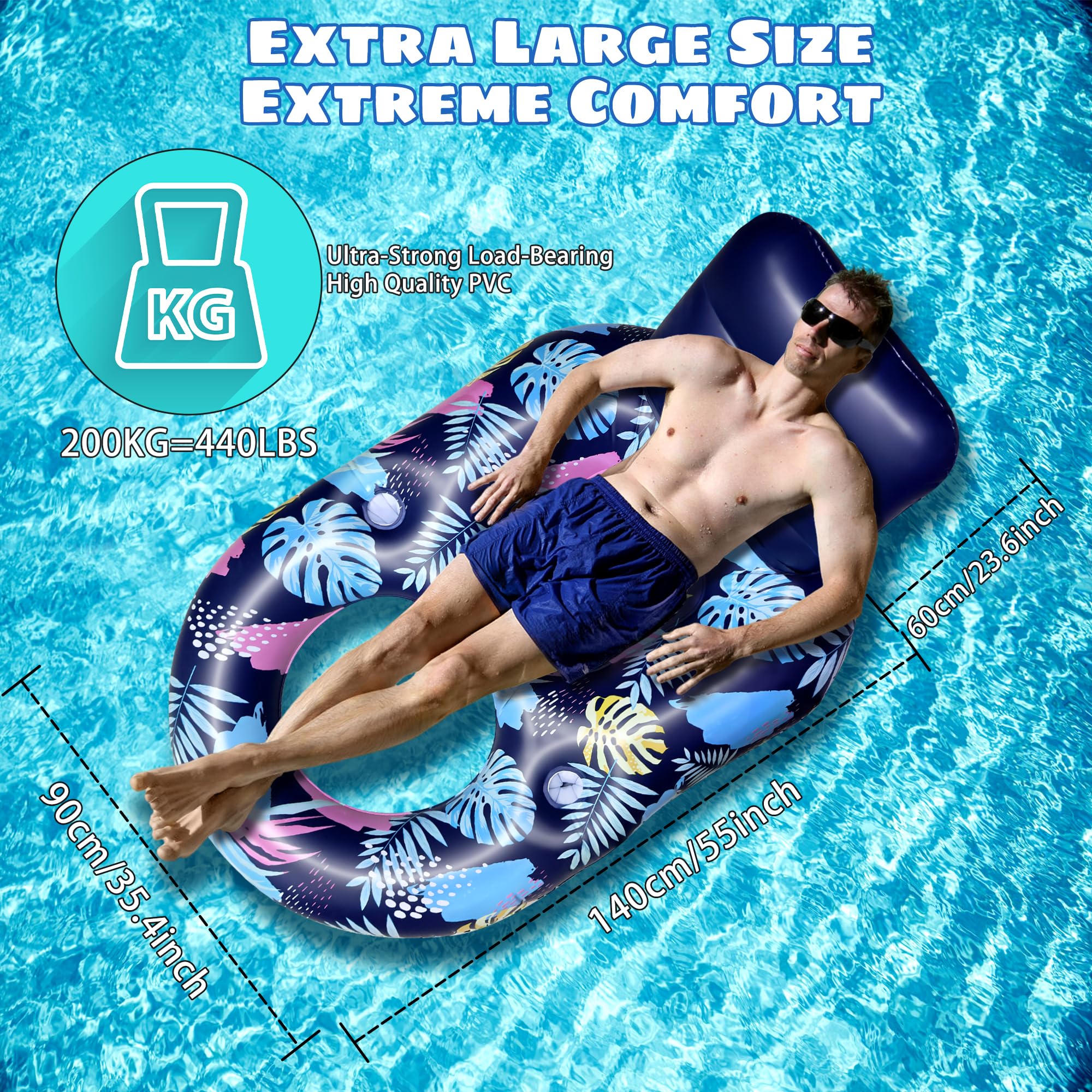 Snapklik.com : Inflatable Lounger Float, Lake Floats For Adults Pool ...