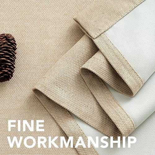 Miniatura 6 de H.VERSAILTEX - Cortinas opacas de lino para oscurecer el dormitoriosala de estar, 100 x 84 pulgadas para la puerta de cristal del patio, tela de