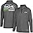 Ultra Game NFL Official Adults Super Soft Quarter Zip Long Sleeve T-Shirt - Unisex, Seattle Seahawks, Heather Charcoal, Small