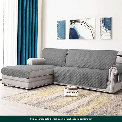 Vista 268 de Chun YI. - Funda reversible para sofá, funda para sillón, fácil de instalar, lavable, cubiertas para sala de estar. Negro