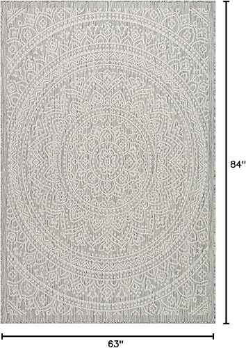 Vista 223 de Adiva Rugs - Alfombra para interior y exterior, tapete fácil de limpiar, resistente a la intemperie y las manchas, para comedor, patio, terraza