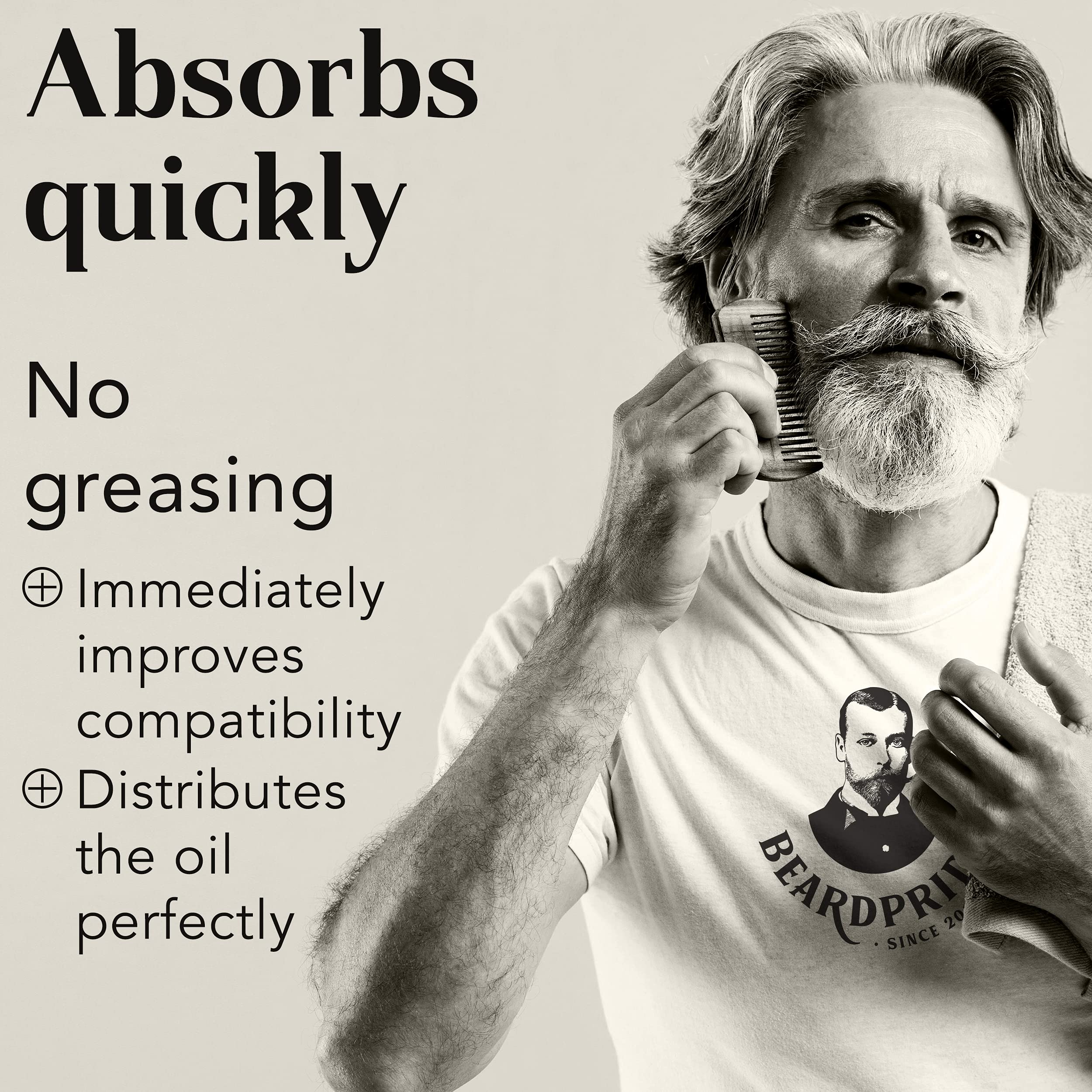 BEARDPRIDE Huile à barbe pour hommes - Barbershop Oil - L'huile à barbe originale du barbier - Notre huile à barbe rend la barbe douce - Huiles 100% naturelles - huile à barbe pour hommes