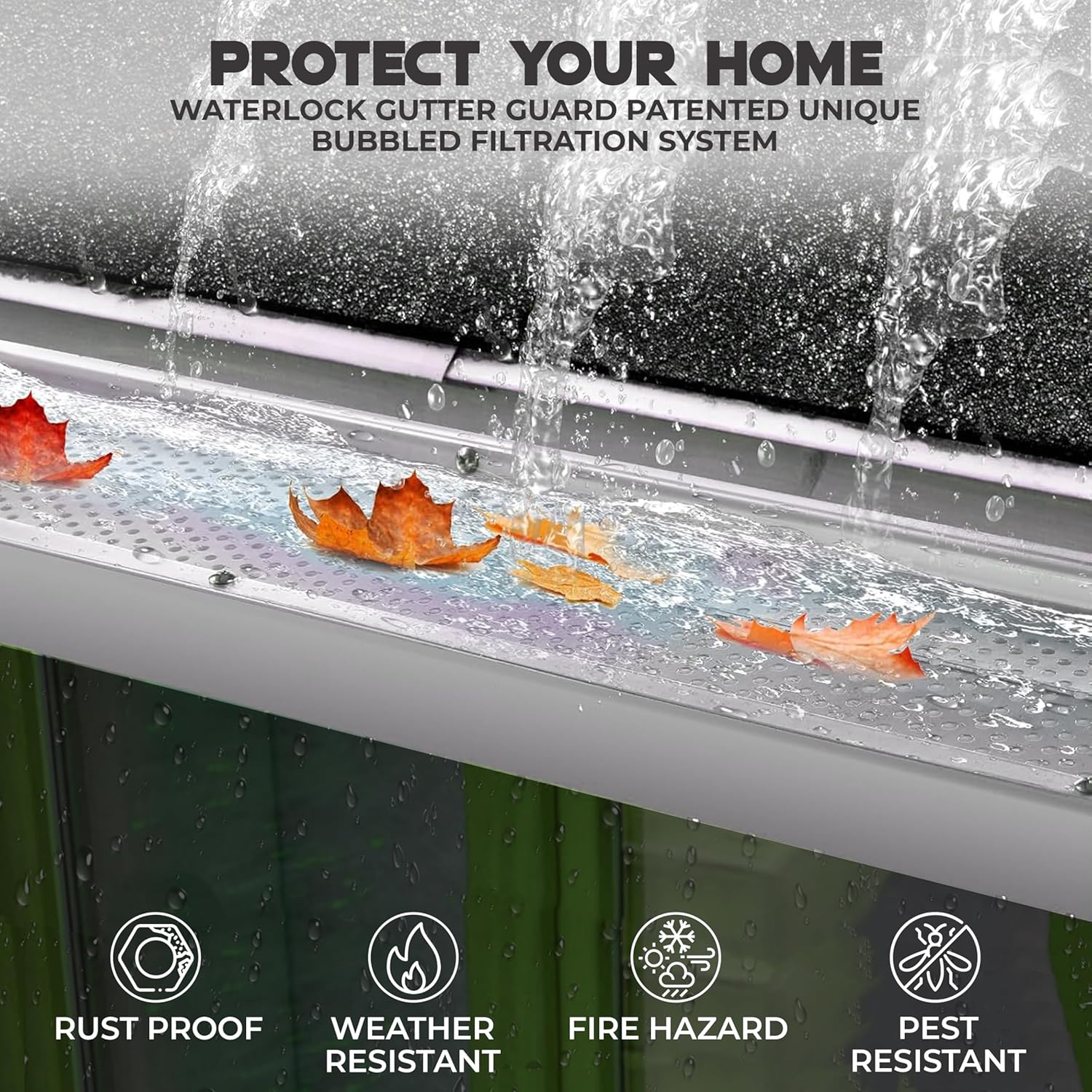 5" Gutter Guards Leaf Protection, Domestic Aluminum Gutter Covers 5 Inch (200 Feet, Black)