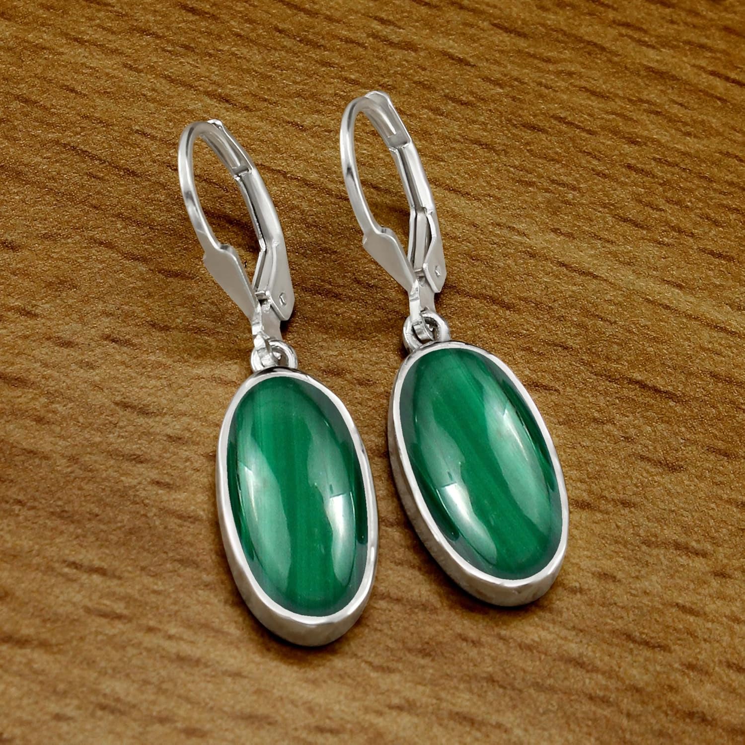 Natural Moonstone/Labradorite/Crystal/Amethyst Oval Gemstone Dangle Earrings - 925 Sterling Silver Plated Birthstone Earrings for Women - Handmade Leverback Jewelry Gifts for Her - Image 5