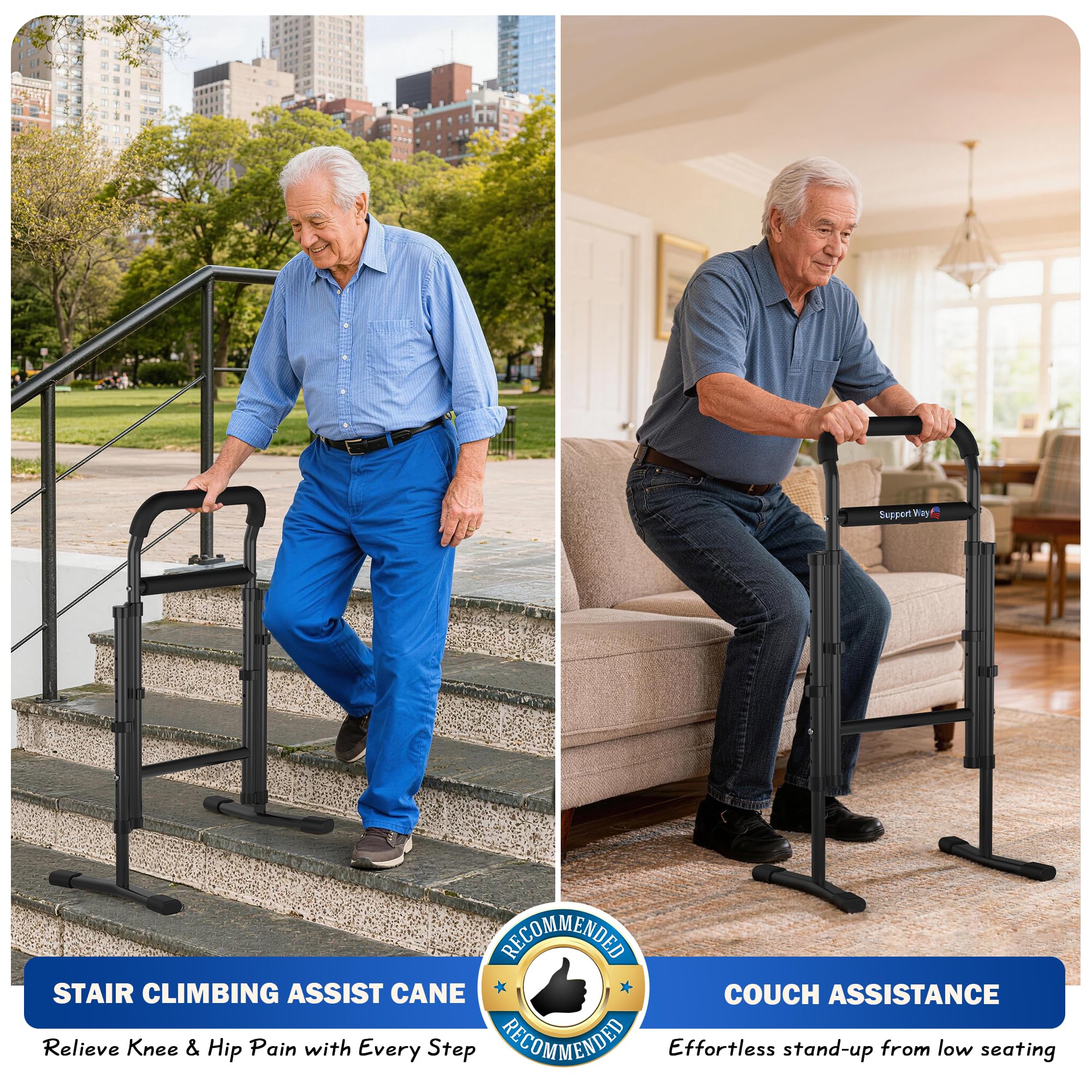 2-in-1 Stair Cane & Standing Aid - Seniors Mobility -2 2-in-1 Stair Cane & Standing Aid - Seniors Mobility -2