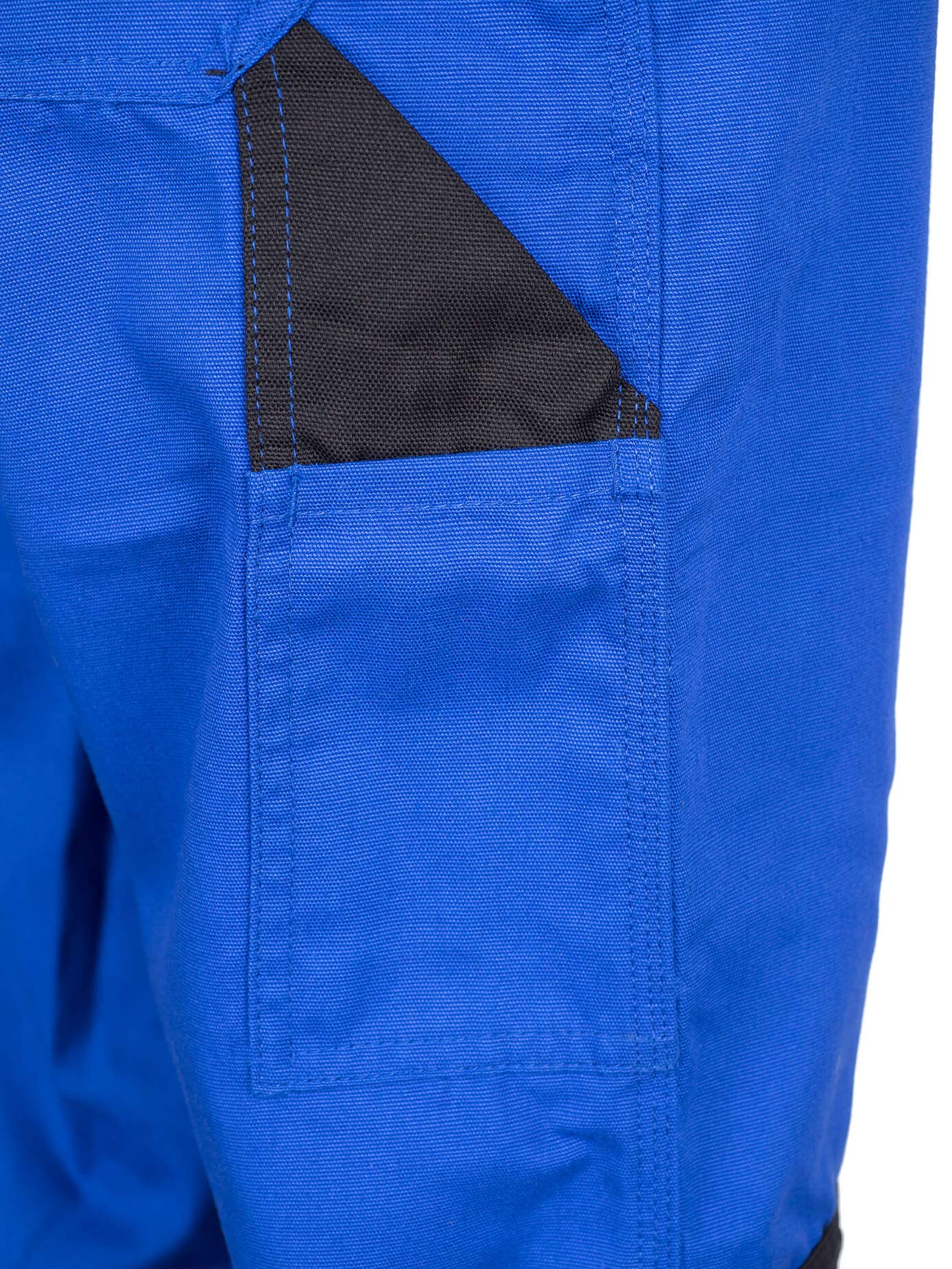 TMG® | Lange Arbeitslatzhose Herren, Blaue Latzhose mit Kniepolstertaschen aus Cordura, viel Stauraum, robust | 76