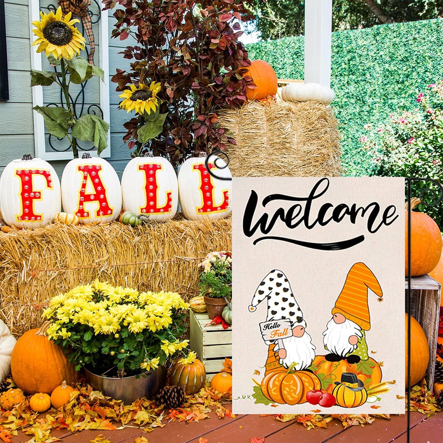 CDLong Gnome Seasonal Garden Flag Set of 10-Vertical Double Sided 12.5 x 18 Inch Yard Flag,Spring Welcome Easter Rustic Flag Decor for Indoor Outdoor Holiday Decorations : Patio, Lawn & Garden