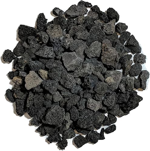 Miniatura 2 de Midwest Hearth Roca de lava para fogatas y juegos de troncos de gas, color negro de 58 a 1-12 pulgadas (bolsa de 10 libras)