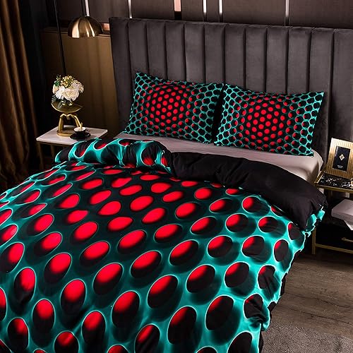 Miniatura 1 de ESOVIO Juego de ropa de cama con estampado geométrico 3D suave, estereoscópico, con agujeros densos, cálidos, juego de funda de edredón de 23 piezas