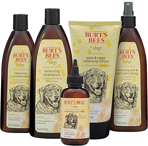 Miniatura 6 de Champú para perros Burt's Bees for Dogs Care Plus+ Champú de alivio natural, aerosol, acondicionador fabricado con manzanilla y romero, libre de