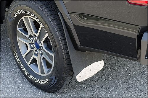 Miniatura 7 de LUVERNE 251223 Guardabarros universales de goma texturizada de 12 pulgadas x 23 pulgadas para parte delantera o trasera con placas de acero