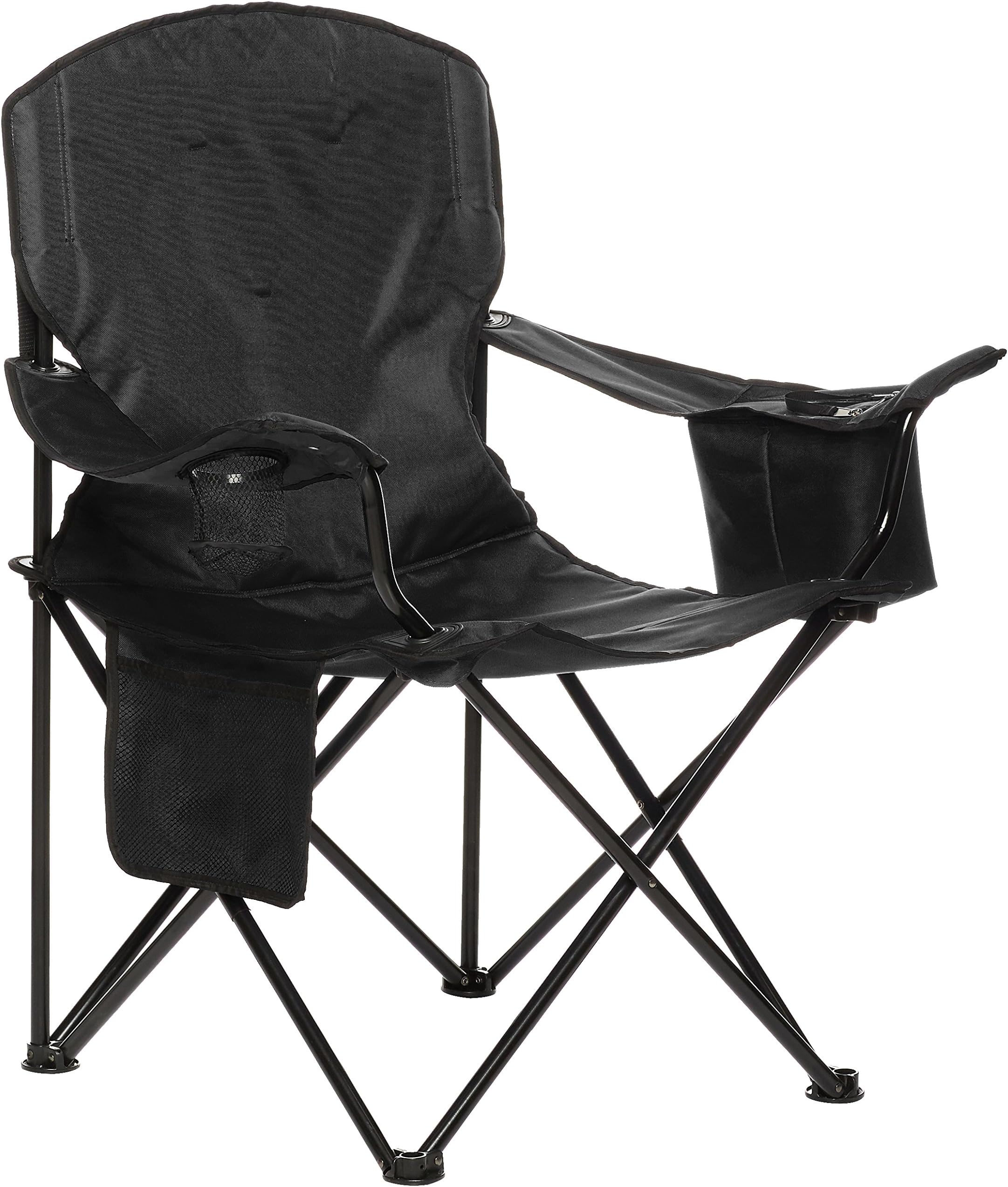 Amazon Basics Extra Large Padded Folding Outdoor Camping Chair with Bag - 38 x 24 x 36 Inches, Black