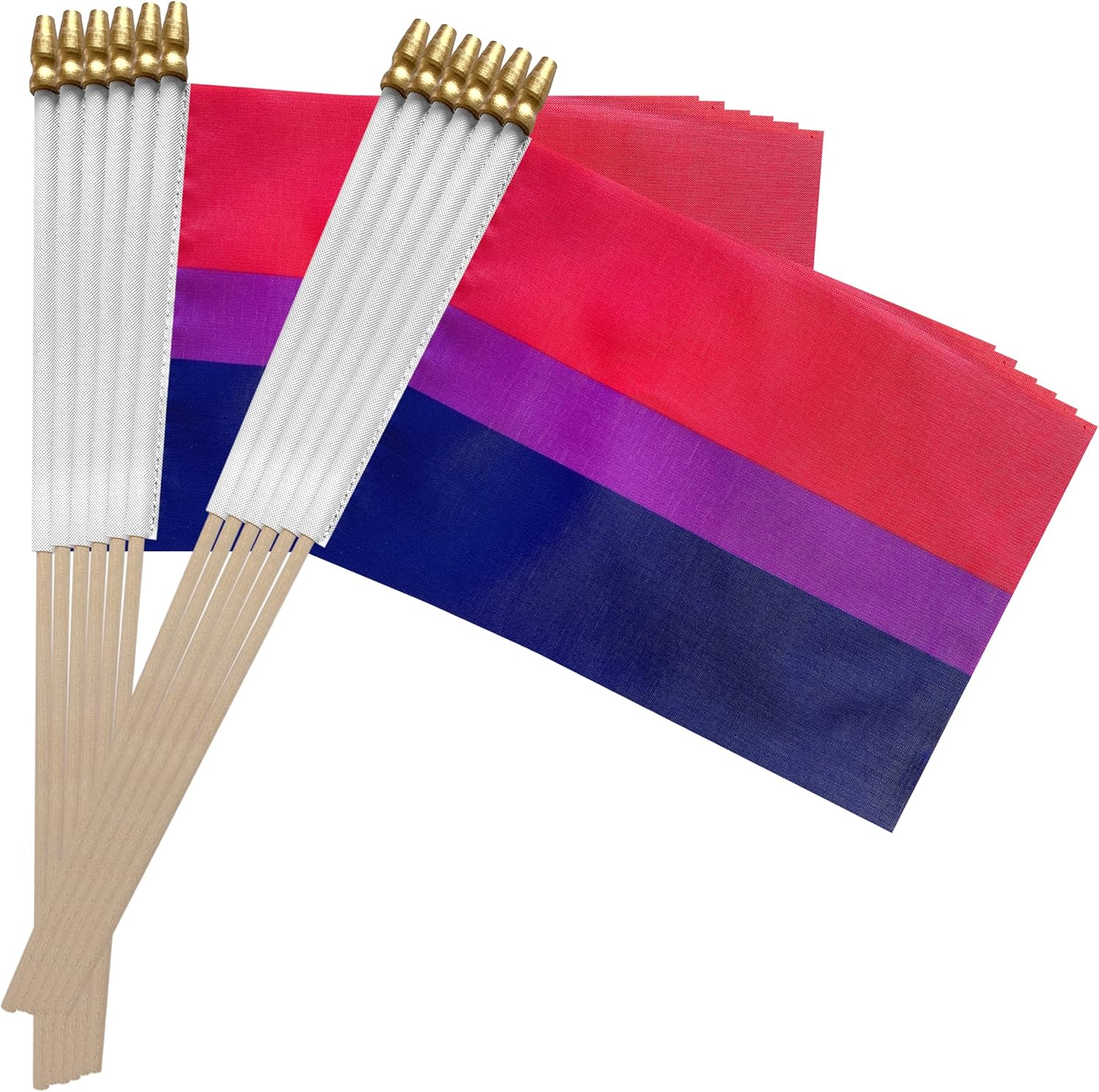 TSMD Bisexual Bi Pride Stick Flag Small Mini LGBT Hand Held Flags,5x8 Inch,12 Pack - Image 5